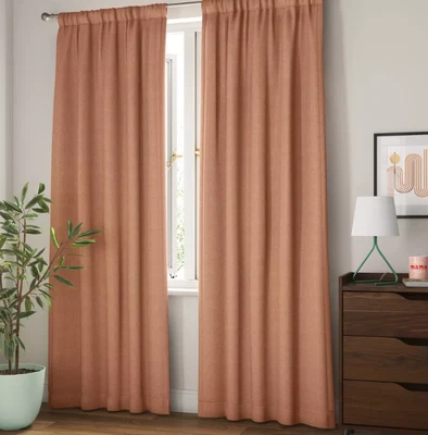 Heathered Thermal Window Curtain Panel Orange Room Essentials 42" W x 63" L - Image 1 of 4