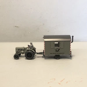 Wiking Traktor & Anhänger "Deutsche Bundespost Fernmeldedienst" H0 HO Neu OVP #7 - Bild 1 von 4