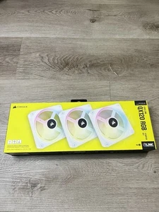 CORSAIR iCUE LINK QX120 RGB STARTER KIT - WHITE - NEW SEALED - Photo 1/6
