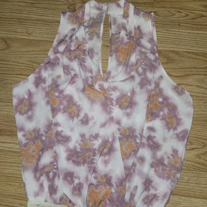 LUSH Tiedye Surplice Faux Wickel Body ärmellos V-Ausschnitt Bluse Top Chiffon XL - Bild 1 von 10