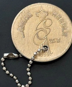 Space Needle Seattle Center Washington Engraved Good Luck Token Horse Shoe - Picture 1 of 2