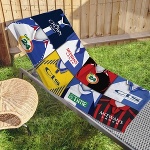 Blackburn Rovers Retro Shirt Montage Beach Towel Classic Kits Gym Travel Sport - Picture 1 of 1