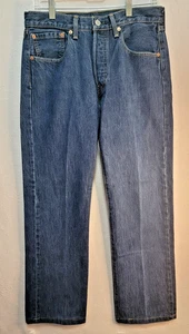 Levis 501 Blue Jeans Herren 31x32 Dark Wash Buttonfly Straight Leg Mid Rise - Bild 1 von 9