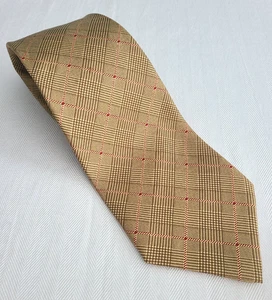 Polo RALPH LAUREN Men's Necktie 100% Silk Tie USA Made Brown Check 58" X 3 3/4" - Picture 1 of 8