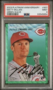 2023 Matt McLain Topps Chrome Platinum Green Wave Rookie 34/99 PSA 9 MINT POP 3 - Picture 1 of 2