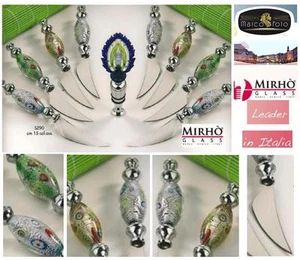 Nr.1 BONBONIERE BESTECK FÜR WURSTWAREN VORSPEISEN STAHL und MURANO GLAS und MURRINE SZ90 - Bild 1 von 1