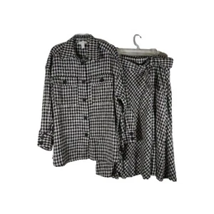 Conjunto de falda y top H&M blanco y negro geométrico - Imagen 1 de 11