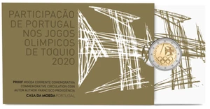 Portugal, 2021, 2€ PP Münze, Portugiesisches Olympiamannschaft für Tokio 2021, UNC - Bild 1 von 2