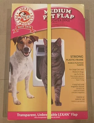 Puerta Ideal Pet Products MPF gato perro solapa mediana blanca irrompible 7,5 X 10,5 pulgadas Foto 1 de 3