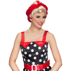 Blonde Rockabilly Perücke mit Tuch 50er Jahre rot Vintage Look Kurzhaarperücke - Bild 1 von 4