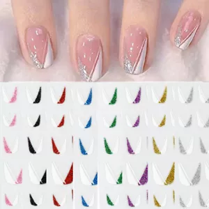 French Tip Guides Sticker Manicure Stripe Edge Nail Art Decoration DIY - Picture 1 of 18