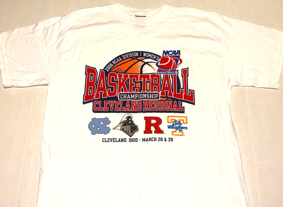 Camiseta Rara 2006 NCAA Baloncesto Mujer Torneo Cleveland Region Nueva Para Hombre LG Foto 1 de 1