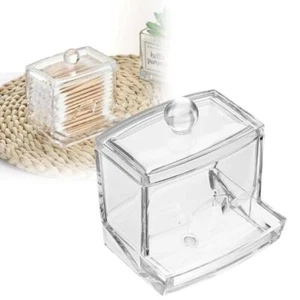 Cotton Swab Holder, Modern Clear Qtip Holder with Lid Dispenser Cotton Swab M9R3 - Foto 1 di 15
