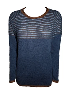Capuccino Damen Pullover Langarm Blau Streifen Gr. 38 - Picture 1 of 2