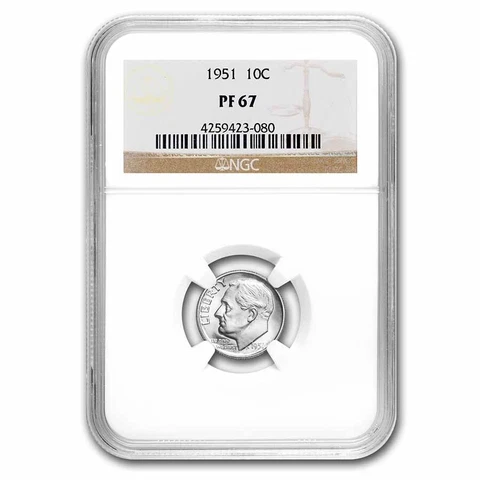1951 Roosevelt Dime PF-67 NGC - SKU#267856 Cover
