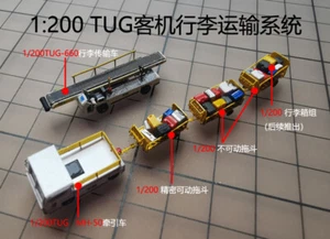 1:200 Airport Tug Baggage Transport MH-50 Trailer TUG660 Transport Vehicle Model - Picture 1 of 21