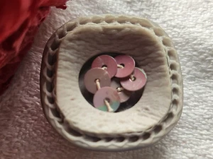 Boutons vintage sequin gris originaux pied 2,5 cm G13C - Foto 1 di 5