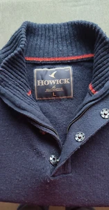 Howick Jumper Large Men's Collared Wool Jumper Sweater Navy Blue. Excellent Cond - Picture 1 of 9