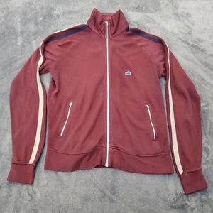 Lacoste Men's L Large Track Sweat Suit Jacket Maroon Burgundy Vintage 1970s - Picture 1 of 10
