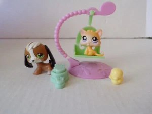 Littlest Pet Shop~#113~Beagle~Nero Marrone~#114~Gattino~Arancione Bianco~Magneti rossi - Foto 1 di 3