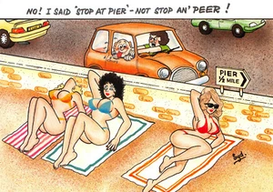 BAMFORTH SERIES POSTCARD NO BC2163L - BEACH LARGE SIZE UNUSED VERY GOOD - Picture 1 of 2
