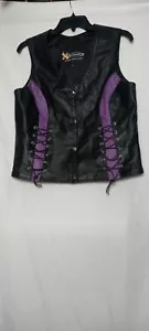 Xelement Womens Motorcycle Leather Vest / SZ L - Picture 1 of 9