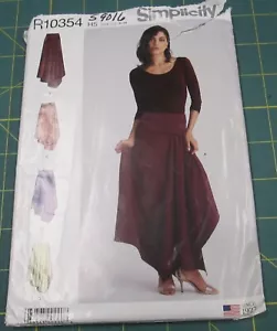Simplicity Pattern #10354 - Gonna asimmetrica - 3 lunghezze - TG 6-4 - NON TAGLIATA - Foto 1 di 2