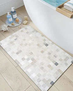Bath Mat Rug Non-Slip Rubber Super Absorbent Ultra-Thin Bathroom Rugs Under D... - Picture 1 of 8