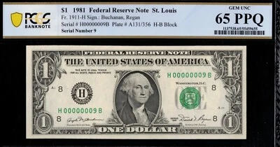 1981 $1 FRN H00000009B P.C.G.S #65PPQ - Image 1 of 3