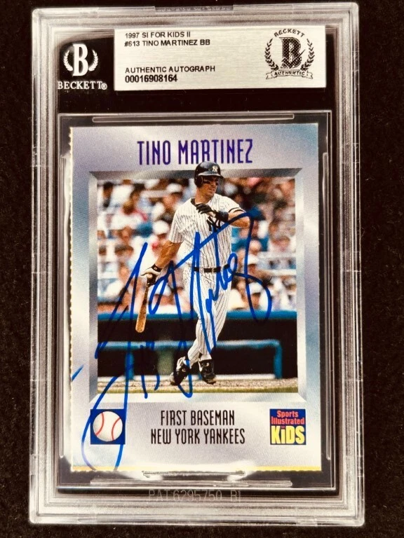 Tino Martinez signed New York Yankees 1997 Sports Illustrated for Kids card BAS - Image 1 of 2