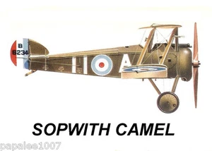 Model Airplane Plans (FF): Sopwith Camel 1/8 scale 42"ws for 1-1.5cc engines - Picture 1 of 3