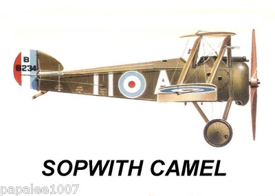 Model Airplane Plans (FF): Sopwith Camel 1/8 scale 42"ws for 1-1.5cc engines - Image 1 of 3