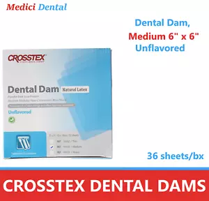 Rubber Dam 6 x 6 Blue- 36pk / Medium (FAST SHIPPING, BRAND NEW) Crosstex - USA - Picture 1 of 2