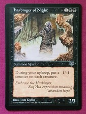 Magic The Gathering MIRAGE HARBINGER OF NIGHT single black card MTG