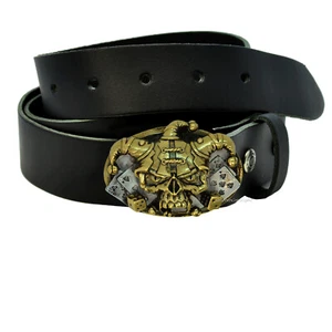Gothic Skull Buckle Harlekin Totenkopf Lucky Gürtelschnalle Tattoo Biker *363 - Bild 1 von 4