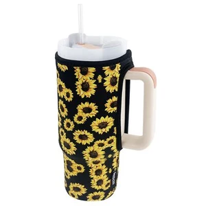 Neoprene Sleeve for Stanley 40oz Tumbler, Handle, Compatible Cover, Chrysanthemu - Picture 1 of 6