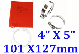 4" X 5" 101 X127mm 12V 75W Fuel Filter Heater Diesel WVO Waste Oil w/ Clamps Kit - Foto 1 di 12