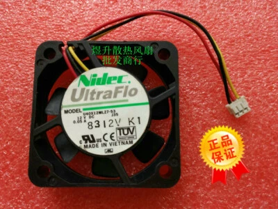Ventilador silencioso Nidec U40X12MLZ7-53 DC12V 0.05A 40*10MM 4010 40mm 3 pines Foto 1 de 2