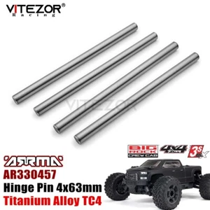 For Arrma 1/10 BIG ROCK 4X4 V3 3S AR330457 Hinge Pin 4x63mm Titanium TC4 4Pcs - Picture 1 of 8