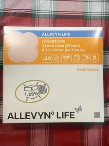 *10-Pack* Smith & Nephew Allevyn Life Silicone 8.25" x 8.25" Dressing 66801070 - Picture 1 of 2