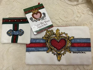 2 Brighton IN LOVE WE TRUST  Canvas Pouches Tom Clancy Design  9.25” & 4.5” NWT - Picture 1 of 6