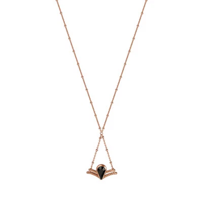 Just Cavalli JCNL00190400 Damen Halskette Collier Rose Gold Anhänger Onyx 45 cm - Bild 1 von 2