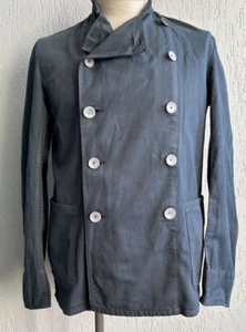 Men’s Vintage 1950s Blue Teal Workwear Double Breasted Jacket European 38 Small - Picture 1 of 5