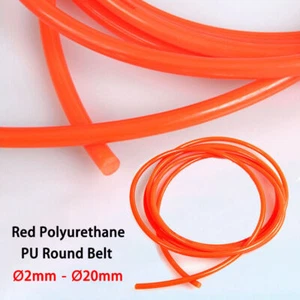 Ø2mm - Ø20mm Polyurethane PU Transmission Belt Round Belt Smooth Surface Red - Bild 1 von 11