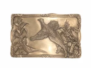 Bergamotte Messing Werke Natur gravierte Gürtelschnalle Vintage Siskiyou Belt Co. - Bild 1 von 10