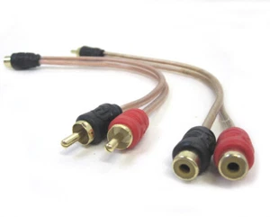 RCA Y audio adapter splitter 1 male to 2 female plus 1 female to 2 male  6" - Picture 1 of 3