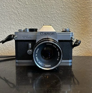 Vintage Canon TLb Camera ~ FD 50mm 1:1.8 Standard Lens Film Camera ~ W/ Film - Picture 1 of 15