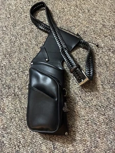 Vintage NEET schwarz Bogenschießen Pfeilköcher Holster Reißverschluss Tasche Leder + Gürtel 🔥 - Bild 1 von 9