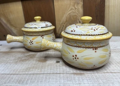 一对 TEMP-TATIONS TARA 18 盎司 CROCK 带盖 - 旧世界黄色 — 第 1/4 张图片