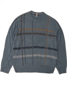 DOCKERS Mens Crew Neck Jumper Sweater Large Grey Check Acrylic DC80 - Picture 1 of 3